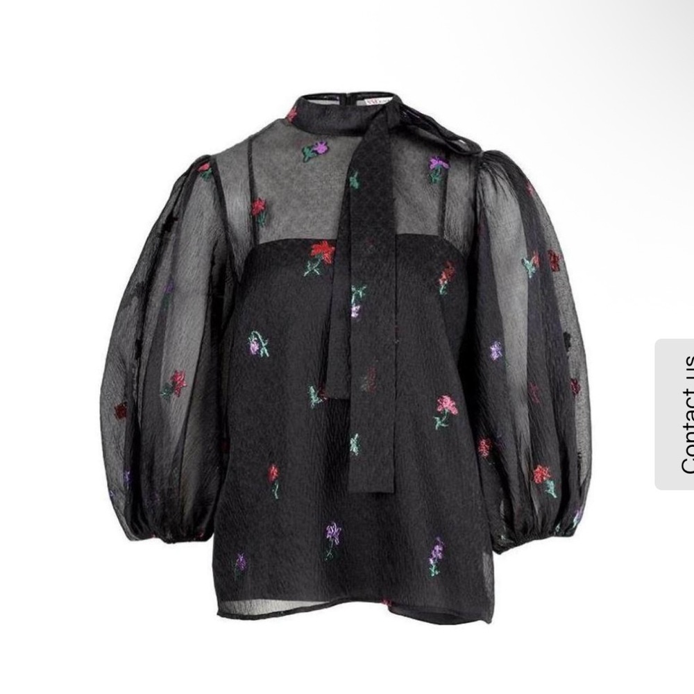NWT Red Valentino Translucent bow-tie blouse sz 40